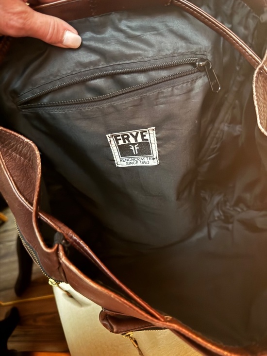 Frye Brown Leather Backpack multi zipper pocket Vintage Style main image 7